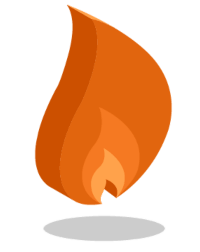 an orange gas flame
