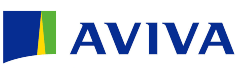 The blue aviva logo on a white background
