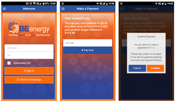 BE Energy App Screenshot