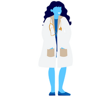 female doctor long hair right