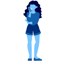 girl making call left