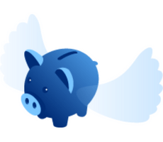image of a flying piggy-bank