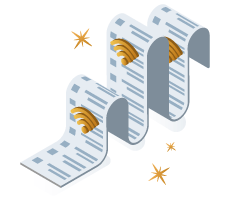 image of wifi signals and a document