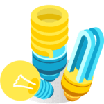 Three different types of lightbulbs