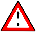 A red triangular warning sign