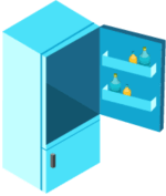 An open fridge