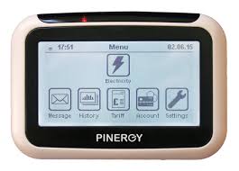 A digital electricity monitor with Pinergy written on it