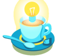 A cup of tea with a lightbulb over it