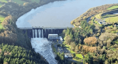 A dam on a river