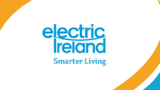 Electric Ireland logo in blue and yellow banner