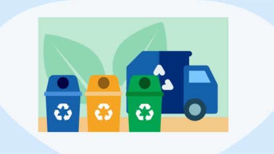 truck collecting bins