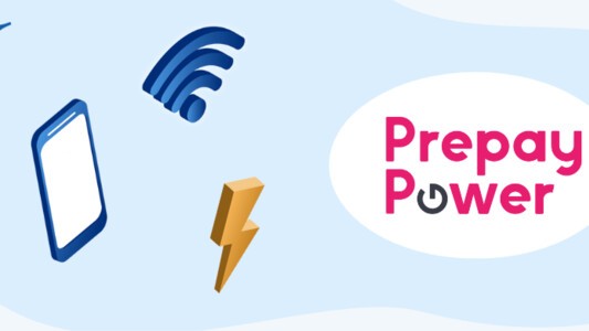 PrepayPower logo next to electricity icons