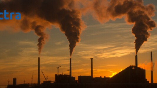 Power plant emitting fumes