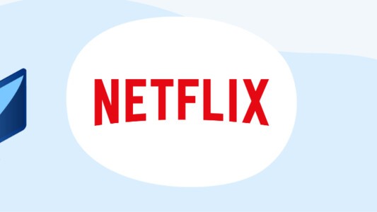Netflix logo next to a screen