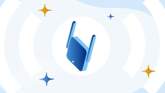Image of a dongle-type device alongside wifi signals
