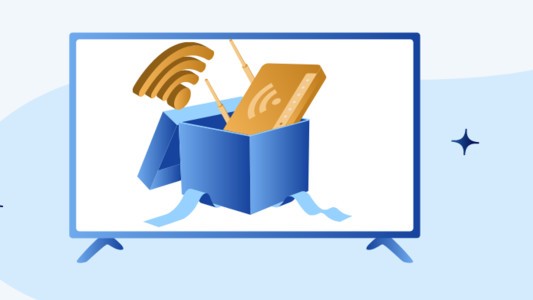 Image of a tv and broadband package