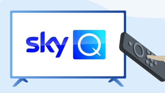 Image of Sky Q logo on a TV