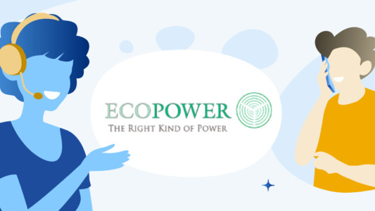 Ecopower logo with customer service agent