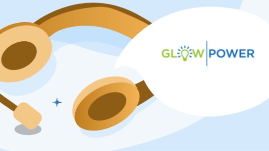Customer Service Headset with Glowpower Logo