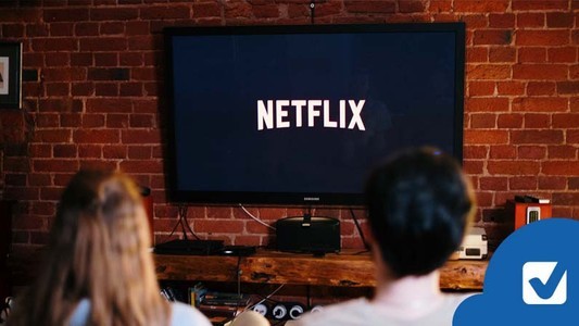 Couple watching a  TV Streaming program