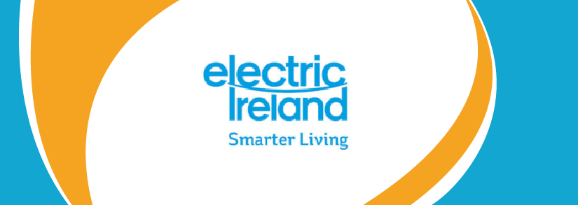 Electric Ireland logo in blue and yellow banner