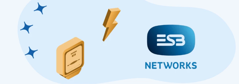 ESB logo next to an electricity meter