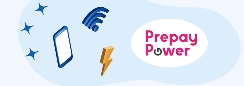 PrepayPower logo next to electricity icons