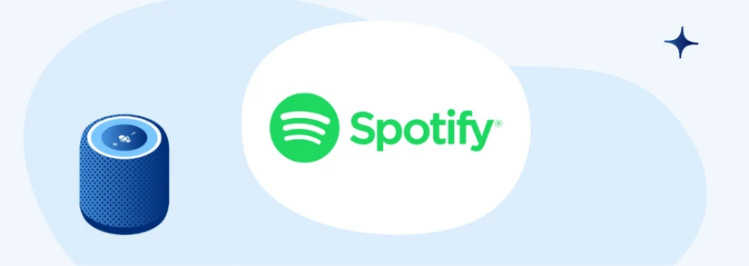 Spotify logo next to music speaker