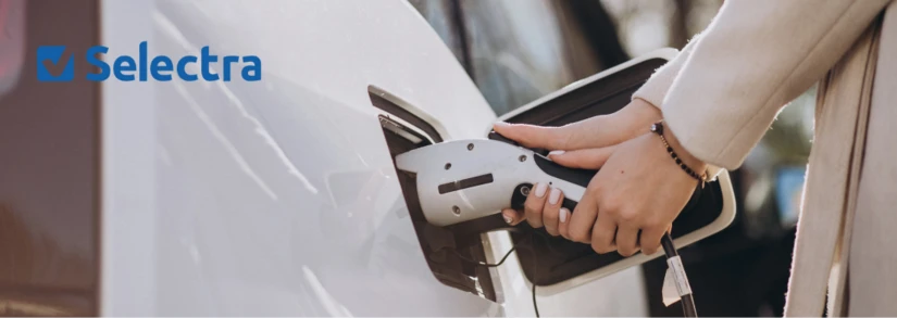 EV car being charged