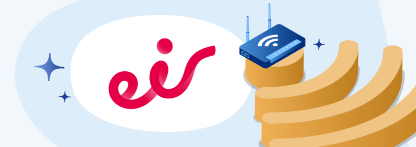 Image of the Eir logo alongside a wifi router