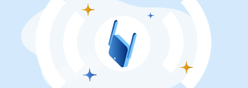 Image of a dongle-type device alongside wifi signals