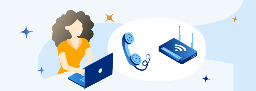 Image of a person comparing phone and broadband deals