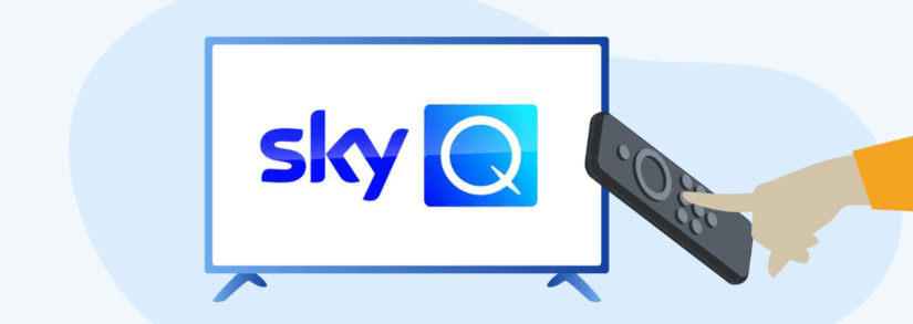 Image of Sky Q logo on a TV