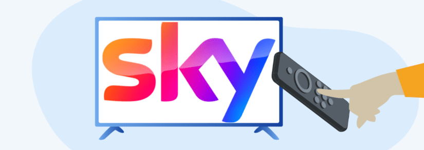 Image of Sky logo within a TV