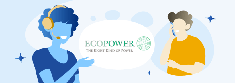 Ecopower logo with customer service agent