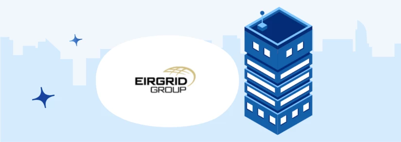 Eirgrid plc group logo next to electricity building