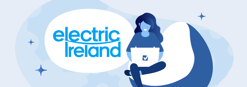 Person with laptop signing in to Electric Ireland online account
