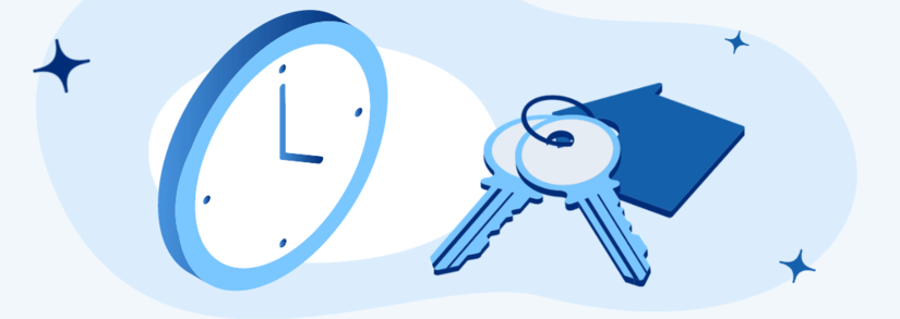 Key and stop watch to rental place