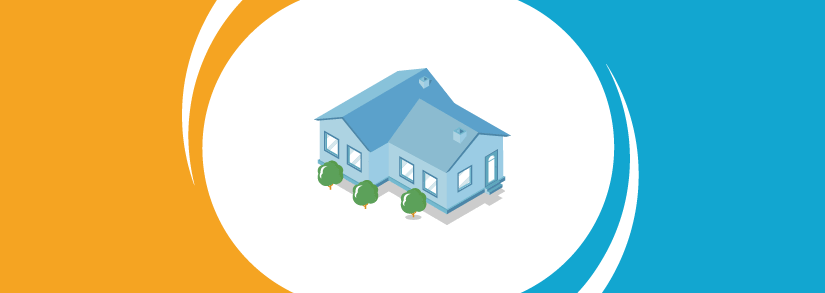 A blue tiny house