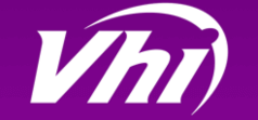 The VHI logo on a purple background